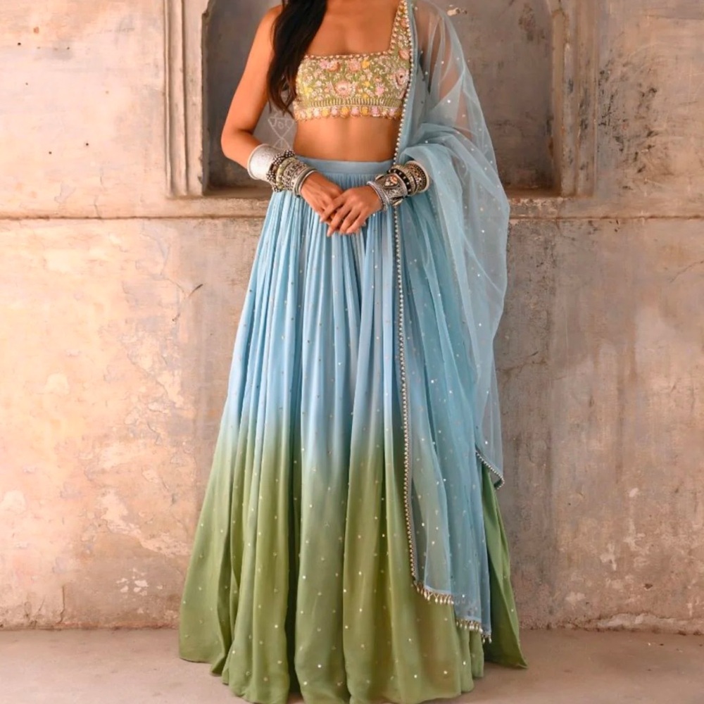 Monet Ombré Lehenga Set - XXL / 44